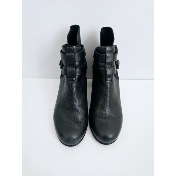 Ecco Touch 75 Double Buckle Ankle Boots Black Leather Booties Shoes 41 10 10.5 - Picture 4 of 10